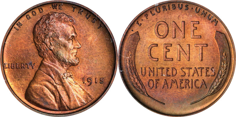 1915 Lincoln Cent. Proof-65 RB (NGC).
This richly original example displays dom...