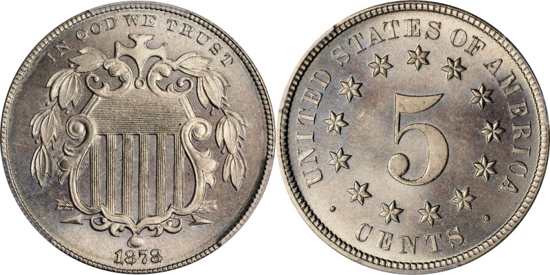 1878 Shield Nickel. JD-1, the only known dies. Rarity-1. Proof-66 (PCGS).
From ...