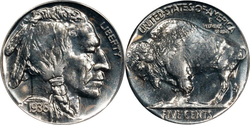 1936 Buffalo Nickel. Brilliant. Proof-65 (PCGS). OGH.
Highly reflective surface...