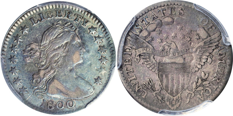 1800 Draped Bust Half Dime. LM-1, V-1. Rarity-3. EF Details--Scratch (PCGS).
To...