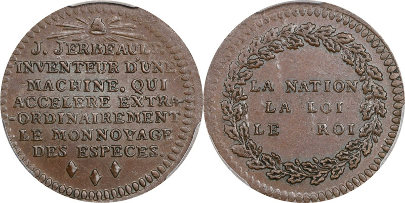 FRANCE. Constitution. Copper Medallic Trial, ND (1791). Paris Mint. PCGS MS-63 B...