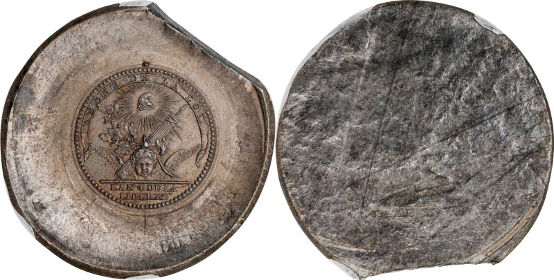 FRANCE. Constitution. Lead Uniface Timbre à sec (Dry Seal) Trial, Year 4 (1792)....