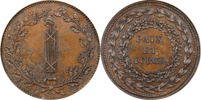 FRANCE. National Convention. Bronze 5 Sols Module Essai (Pattern), ND (1792). Pa...