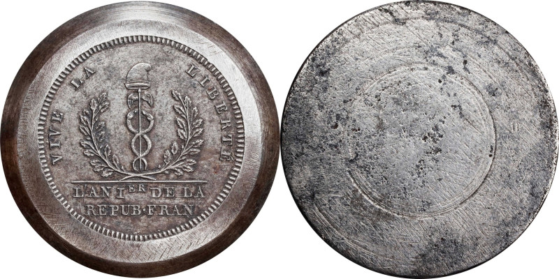 FRANCE. National Convention. Steel Puncheon for Medallic Trial, ND (1792). Paris...