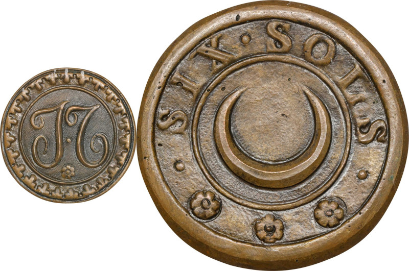 FRANCE. National Convention. Siege of Lyon. After Cast Brass 6 Sols, ND ("1793")...