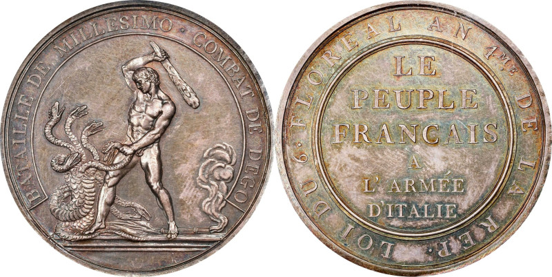 FRANCE. Directory. Battle of Millesimo Silver Medal, Year 4 (1795/6). Milan Mint...