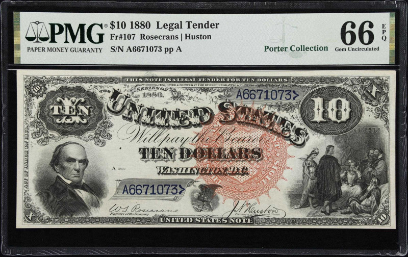 Fr. 107. 1880 $10 Legal Tender Note. PMG Gem Uncirculated 66 EPQ.
Even though o...