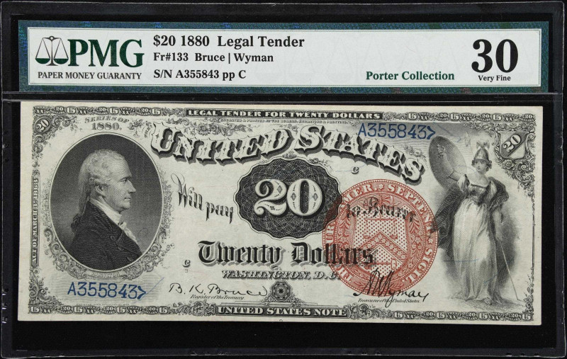 Fr. 133. 1880 $20 Legal Tender Note. PMG Very Fine 30.
An evenly circulated exa...