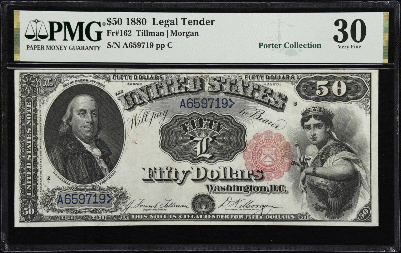 Fr. 162. 1880 $50 Legal Tender Note. PMG Very Fine 30.
A rare type and denomina...