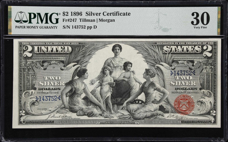 Fr. 247. 1896 $2 Silver Certificate. PMG Very Fine 30.
Among the most iconic of...