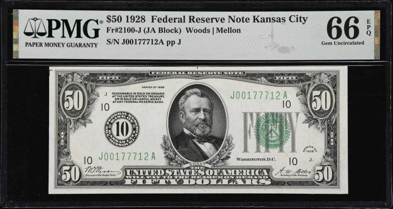 Impeccable Top Pop "Gold Clause" $50 Federal Reserve Note from Kansas City 
Fr....