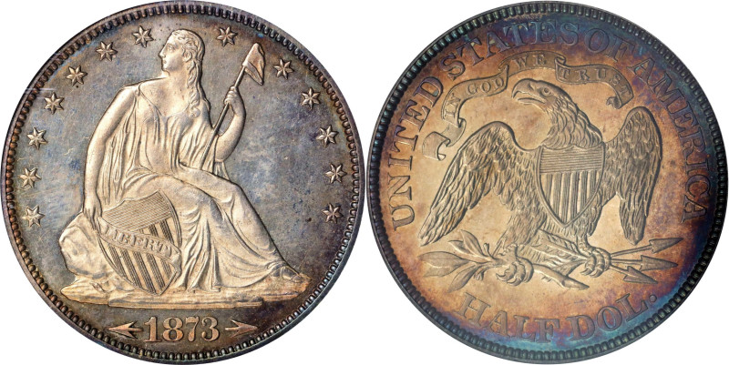 1873 Liberty Seated Half Dollar. Arrows. Proof-64 Cameo (NGC).
Representing thi...