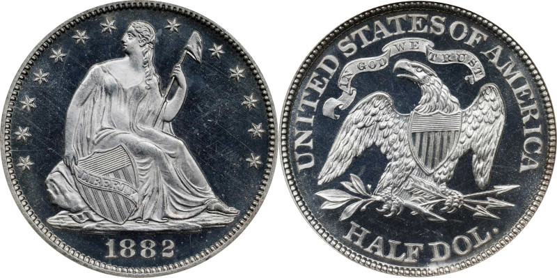 1882 Liberty Seated Half Dollar. WB-102. Misplaced Date. Proof-66 Ultra Cameo (N...