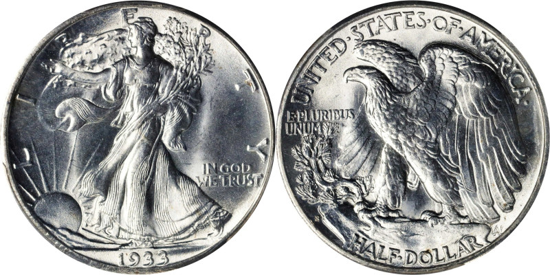 1933-S Walking Liberty Half Dollar. MS-66+ (PCGS). CAC.
Exceptionally well pres...