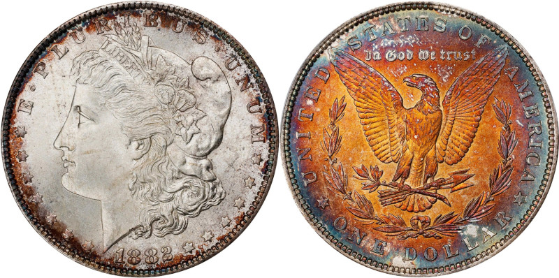 1882 Morgan Silver Dollar. MS-66 (PCGS).
A sharply defined premium Gem dressed ...