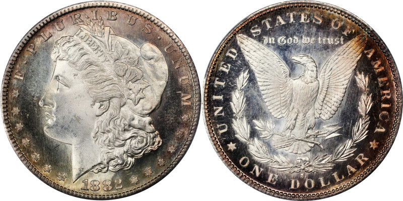 1882-S Morgan Silver Dollar. MS-67+ PL (PCGS).
A visually impressive example, o...