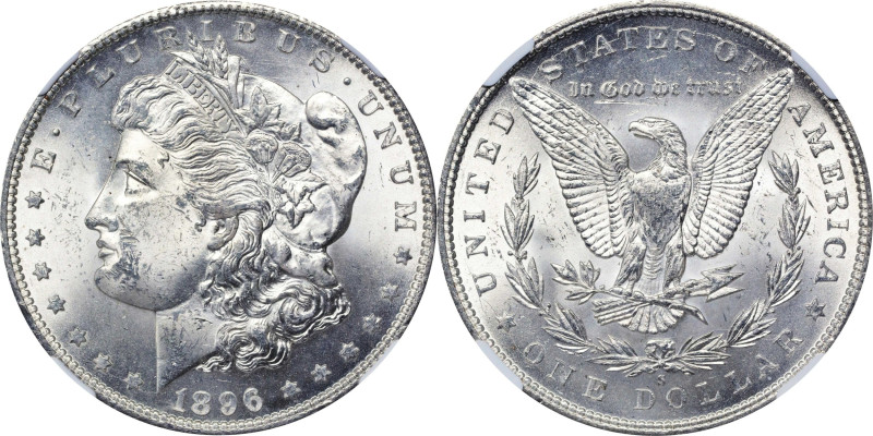 1896-S Morgan Silver Dollar. MS-62 (NGC).
Smartly impressed with crisp striking...