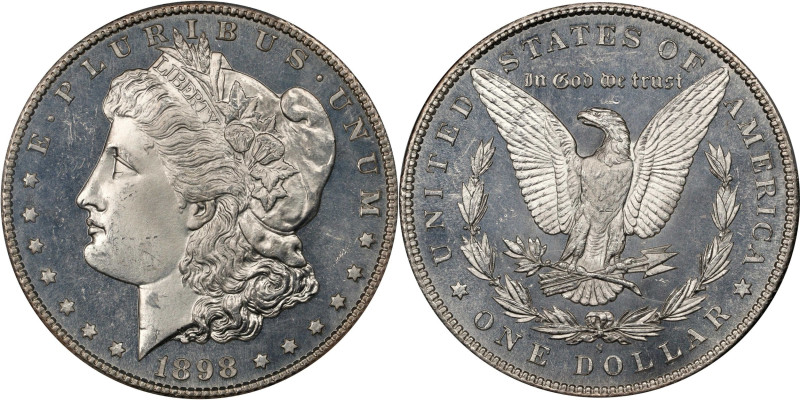 1898-S Morgan Silver Dollar. MS-65+ PL (PCGS). CAC.
Prooflike dollars play to t...