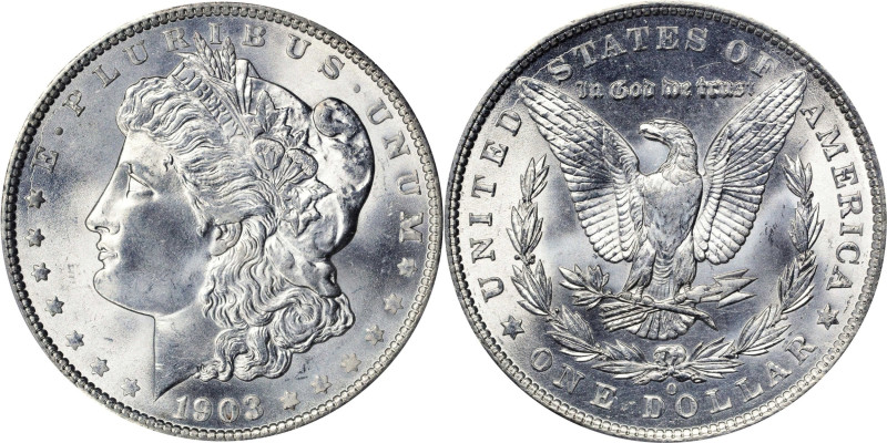 1903-O Morgan Silver Dollar. MS-67 (PCGS).
A fully brilliant and satiny Gem exa...