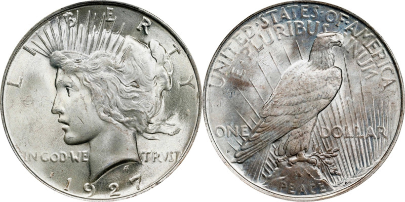 1927-D Peace Silver Dollar. MS-65 (PCGS).
Well struck, deeply lustrous, with gr...