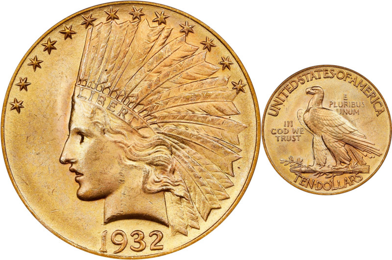 1932 Indian Eagle. MS-65 (PCGS). CAC.
Gem quality gold type collectors will cer...