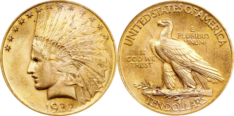 1932 Indian Eagle. MS-65 (NGC). OH.
An outstanding Gem from the conditionally c...