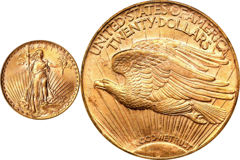 1923 Saint-Gaudens Double Eagle. MS-65 (ICG).
While the 1923 is part of a run o...