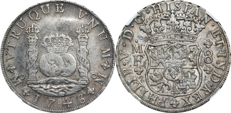 An Excessively Rare Spelling Error Variety
MEXICO. 8 Reales, 1746-Mo MF. Mexico...