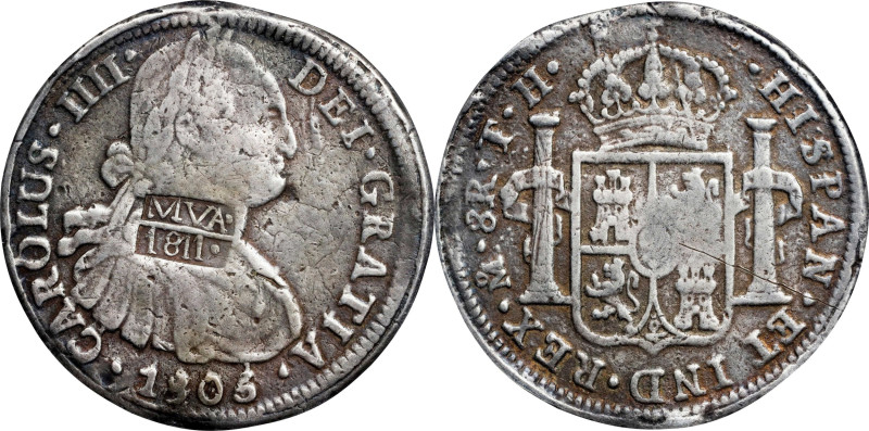 MEXICO. War of Independence. Monclova. 8 Reales, 1811. Ferdinand VII. PCGS Genui...