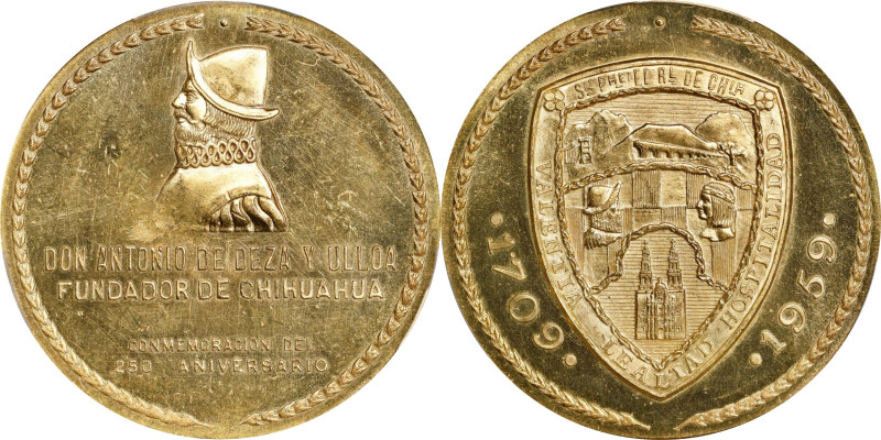 MEXICO. 250th Anniversary of Chihuahua Gold Medal, 1959. Mexico City Mint. PCGS ...