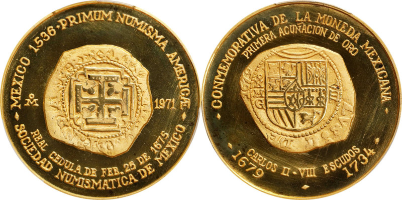 MEXICO. Mexico Numismatic Society Gold Medal, 1971-Mo. Mexico City Mint. PCGS SP...