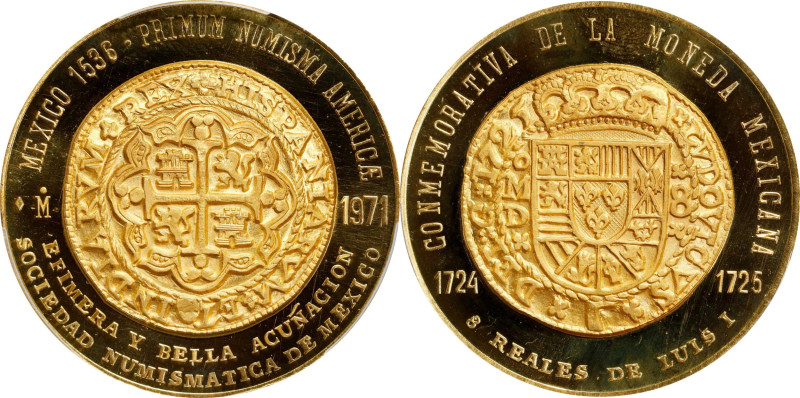 MEXICO. Mexico Numismatic Society Gold Medal, 1971-Mo. Mexico City Mint. PCGS SP...