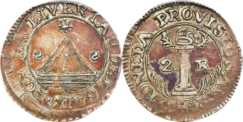 EL SALVADOR. Central American Republic. 2 Reales, 1833. San Salvador Mint. PCGS ...