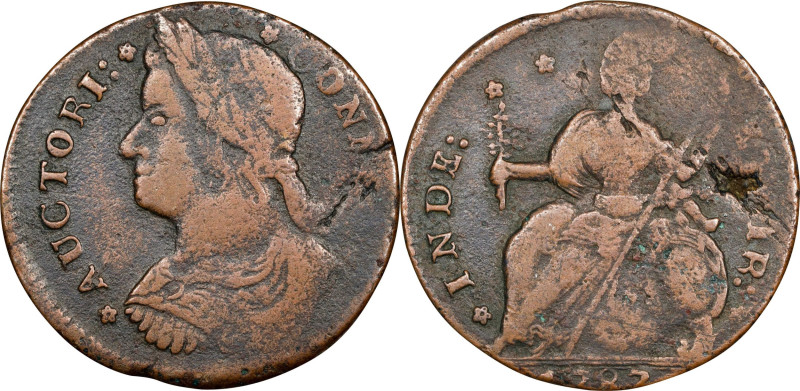 1787 Connecticut Copper. Miller 33.31-gg.2, W-3825. Rarity-5+. Draped Bust Left,...