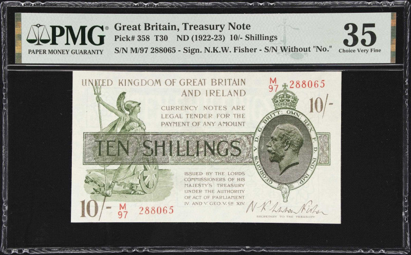 GREAT BRITAIN. Lords Commissioners of His Majesty's Treasury. 10 Shillings, ND (...