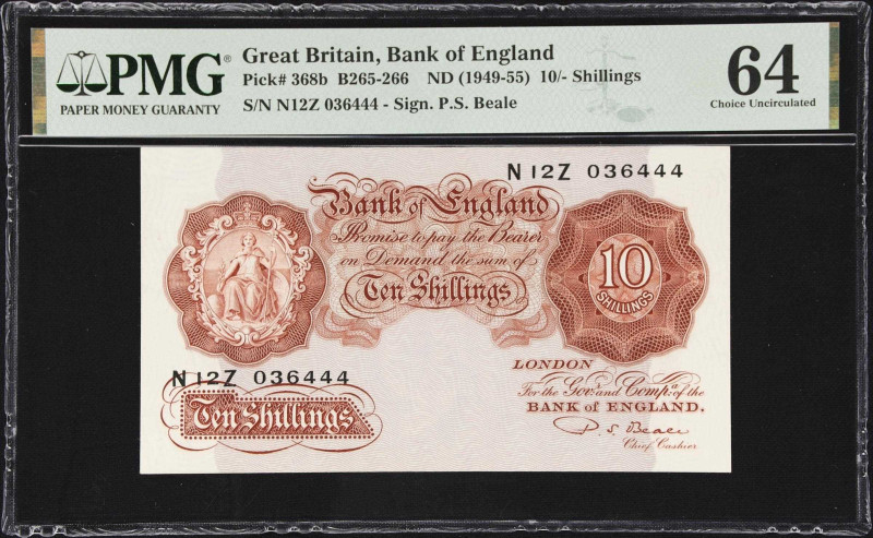 GREAT BRITAIN. Bank of England. 10 Shillings, ND (1949-55). P-368b. B266. PMG Ch...