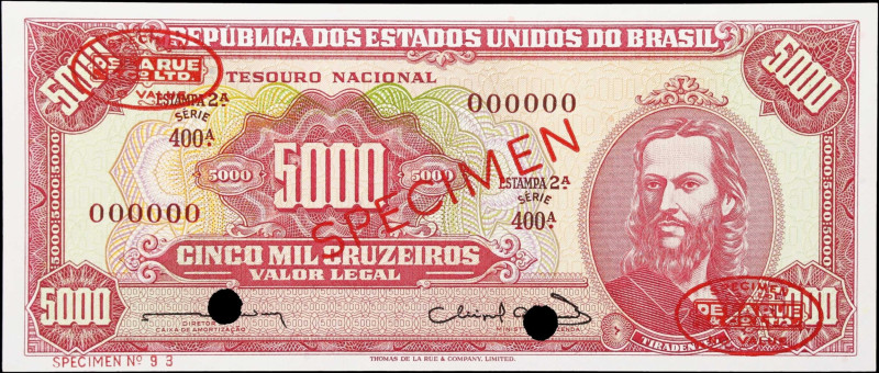 BRAZIL. Republica dos Estados Unidos do Brazil. 5000 Cruzeiros, ND (1965). P-182...