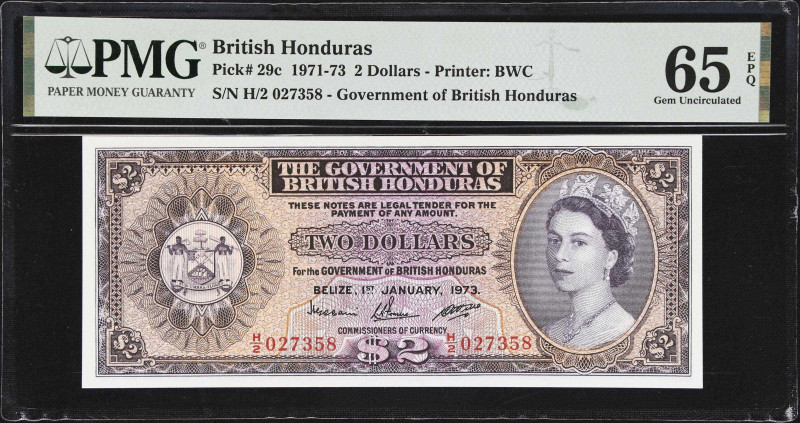 BRITISH HONDURAS. Government of British Honduras. 2 Dollars, 1.1.1973. P-29c. PM...