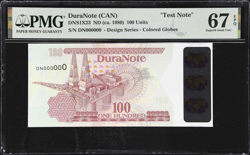 CANADA. Lot of (4). DuraNote. 100 Units, ND (ca. 1980). P-Unlisted, DNS1X18 & DN...