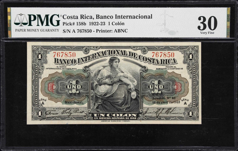 COSTA RICA. Banco Internacional de Costa Rica. 1 Colon, 18.4.1923. P-158b. PMG V...