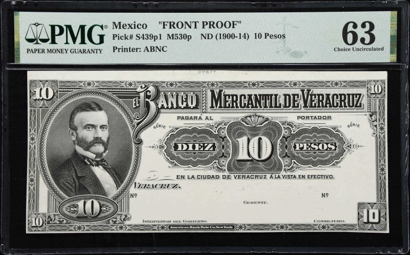 MEXICO. Lot of (2). Banco Mercantil de Veracruz. 10 Pesos, ND (1900-14). P-S439p...