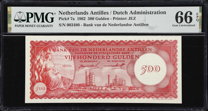 NETHERLANDS ANTILLES. Bank van de Nederlandse Antillen. 500 Gulden, 2.1.1962. P-...