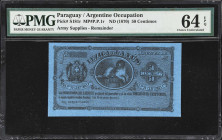 PARAGUAY. Argentine Occupation. 50 Centimos, ND (1870). P-S181r. MP#P.P.1r. Remainder. PMG Choice Uncirculated 64 EPQ.

Estimate: $100.00- $200.00