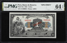 PERU. Lot of (2). Banco de Reserva del Peru. 1/2 & 1 Libra, 11.8.1926. P-52s & 53s. Specimens. PMG Choice Uncirculated 64 EPQ.

Estimate: $150.00- $...