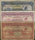 TRINIDAD & TOBAGO. Lot of (3). Government of Trinidad and Tobago. 1, 2 & 5 Dollars, 1939. P-5b, 6b & 7b. Fine to Very Fine.
The three initial denomin...