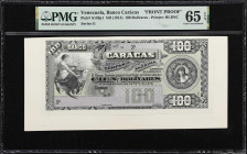 VENEZUELA. Lot of (2). Banco Caracas. 100 Bolivares, ND (1914). P-S149p1 & S149p2. Front & Back Proofs. PMG Choice Uncirculated 64 & Gem Uncirculated ...