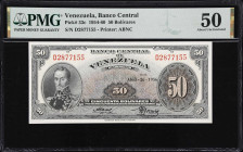 VENEZUELA. Lot of (3). Banco Central de Venezuela. 50 Bolivares, 26.4.1956. P-33c. Consecutive. PMG About Uncirculated 50.
Serial numbers D2877155-15...