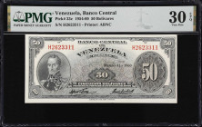 VENEZUELA. Lot of (2). Banco Central de Venezuela. 50 Bolivares, 1960. P-33c. Consecutive. PMG Very Fine 30 EPQ.
Serial numbers H2623311-312.

Esti...