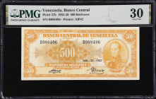 VENEZUELA. Banco Central de Venezuela. 500 Bolivares, 1953. P-37b. PMG Very Fine 30.

Estimate: $300.00- $500.00