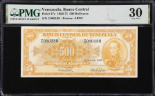 VENEZUELA. Banco Central de Venezuela. 500 Bolivares, 1967. P-37c. PMG Very Fine 30.

Estimate: $200.00- $400.00